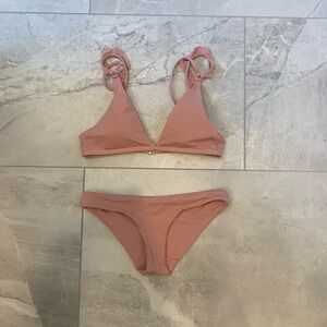 l*space Dusty Rose Triangle Bikini Set